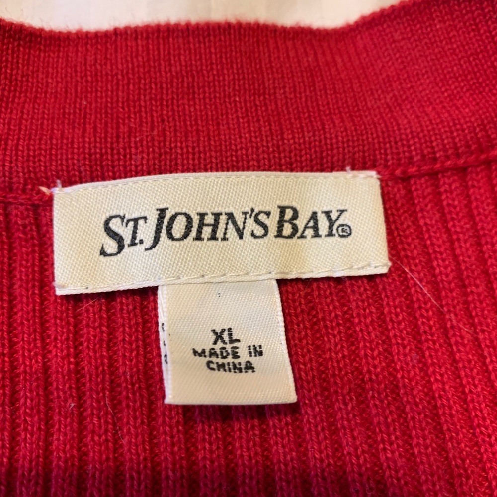 Red Cardigan button down two pocket